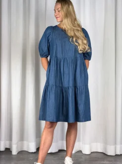 Cuosi Irene puuvillamekko, Denimsininen