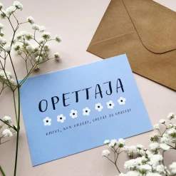 Helle Opettaja postikortti, Sininen