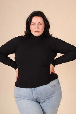 Kaiko Rollneck ribbipaita, Musta