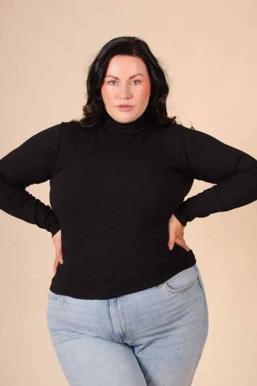 Kaiko Rollneck ribbipaita, Musta