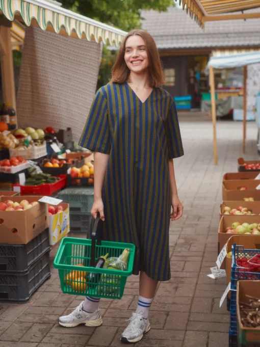 Mainio Stripy Seersucker mekko