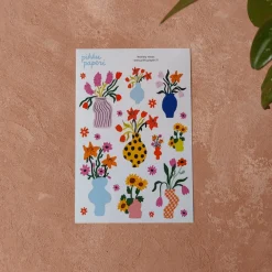 Pikku paperi Wobbly Vases tarra-arkki
